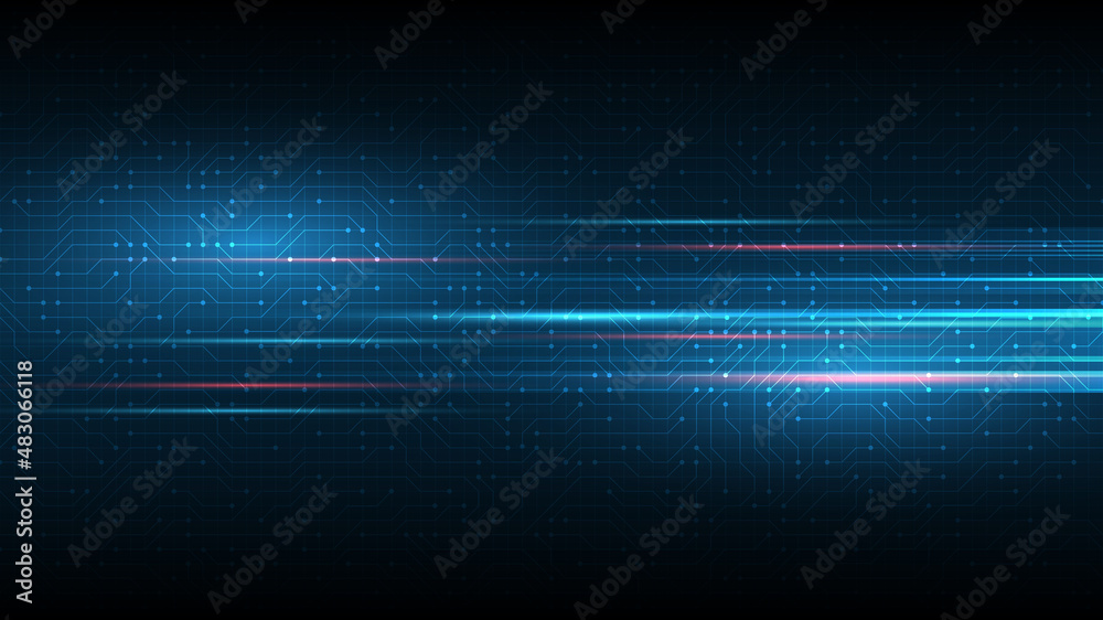 Wall mural technology background circuit board hi-tech communication concept innovation abstract background vec