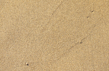 Sand on the beach close-up view from above
