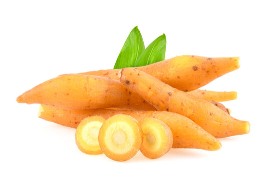 finger root (Krachai) Thai herb on white background