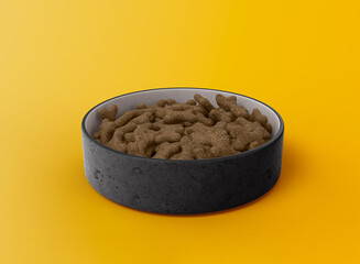 Black Pet Bowl with Feed