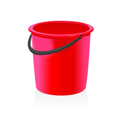 Red bucket isolated on a white background