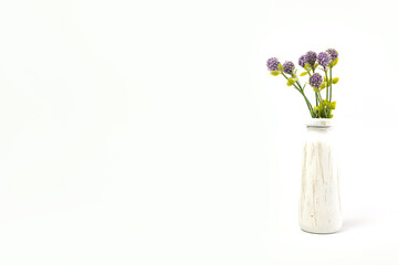 bouquet of flowers in a vase on a white background