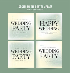 instagram post wedding invitation web banner template retro gradients elegance abstract blurry space area