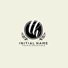 TH monogram logo template vector