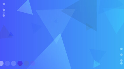 Abstract gradient blue background with triangle shapes and circles. Vector stock illustration.