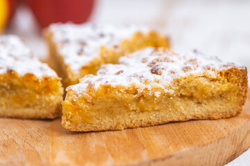 Tasty homemade Organic Apple Pie Dessert on white background