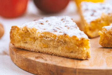 Tasty homemade Organic Apple Pie Dessert on white background