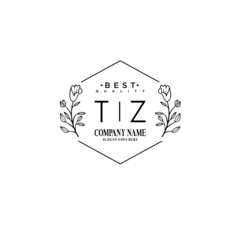 TZ Hand drawn wedding monogram logo