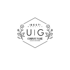 UG Hand drawn wedding monogram logo
