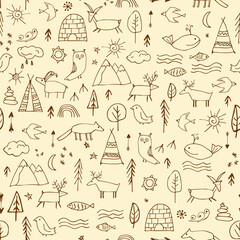 rock painting seamless pattern