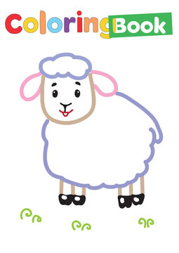 Coloring book sheep theme 1. vector illustration.