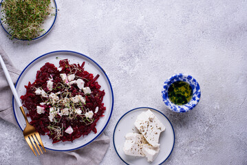 Health salad with beetroot and feta