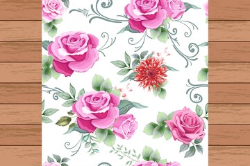 Floral Seamless Pattern with Beautiful Flowers