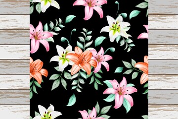 Floral Seamless Pattern with Beautiful Flowers