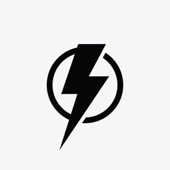 Electric icon isolated flat design vector illustration.