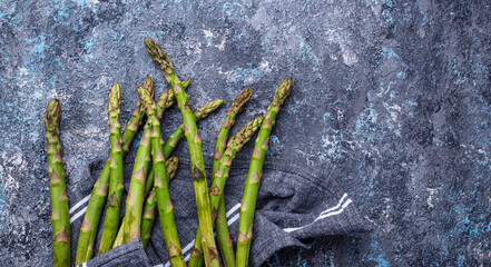 Fresh raw ripe green asparagus