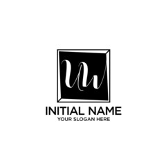 UW monogram logo template vector