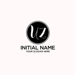 UZ monogram logo template vector
