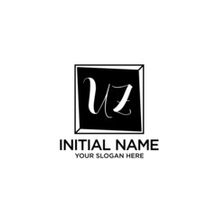 UZ monogram logo template vector