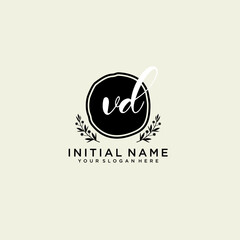 VD monogram logo template vector