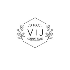 VJ Hand drawn wedding monogram logo