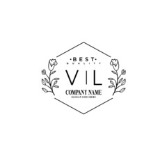 VL Hand drawn wedding monogram logo