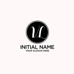 VL monogram logo template vector