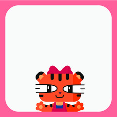 tiger cub happy frame pink