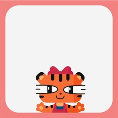 tiger cub baby happy pink