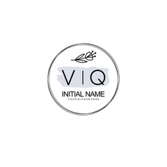 VQ Hand drawn wedding monogram logo