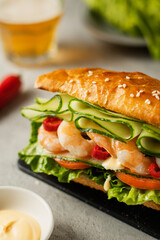 sandwich with shrimps