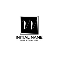 Obraz premium VV monogram logo template vector