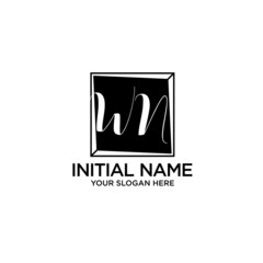 WN monogram logo template vector