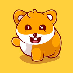 cute hamster illustration with kid and game style style suitable for mascot sticker and t-shirt design