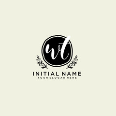 WT monogram logo template vector