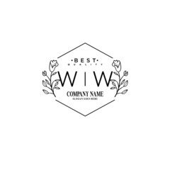 WW Hand drawn wedding monogram logo