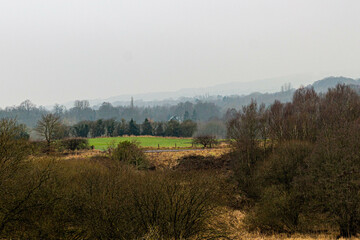 Fields and forests outside of Heywood, Greater Manchester, England