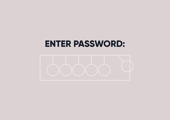 Fototapeta premium Balance balls imitating an enter password field, security and private data access