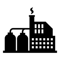 Factory Flat Icon Isolated On White Background