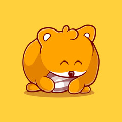 cute hamster illustration with kid and game style style suitable for mascot sticker and t-shirt design