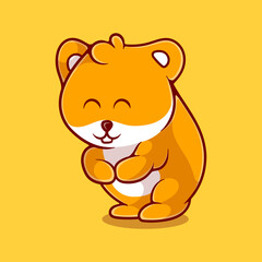 cute hamster illustration with kid and game style style suitable for mascot sticker and t-shirt design