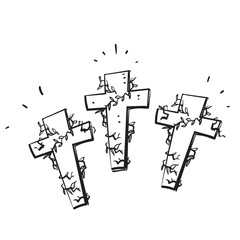 Fototapeta premium hand drawn doodle christian cross symbol for good friday celebration illustration