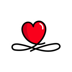 Hand drawn love heart minimal concept. Dodle hearts. Vector illustration