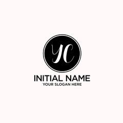 Fototapeta premium YC monogram logo template vector
