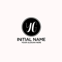 YG monogram logo template vector