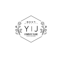 YJ Hand drawn wedding monogram logo