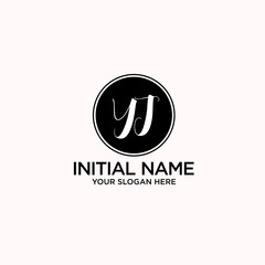 YJ monogram logo template vector