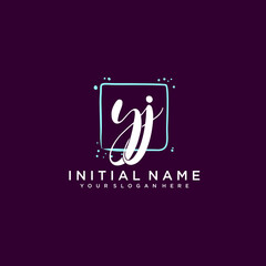 YJ monogram logo template vector