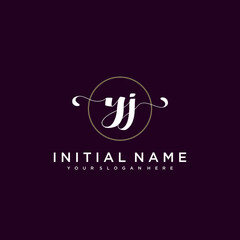 YJ Beautiful handwriting logo or wedding monograms collection