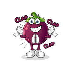 mangosteen applause illustration. character vector